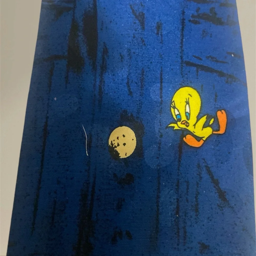 Looney‎ Tunes Characters Tie Vtg 1995 Blue/Blk EUC